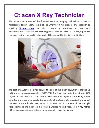 Ct scan X Ray Technician