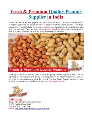 Fresh & Premium Quality Peanuts Supplier in India