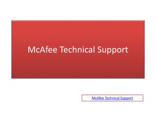 McAfee Technical Support