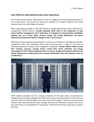 DCIM For Optimizing Data Center Operations | Rahi Systems