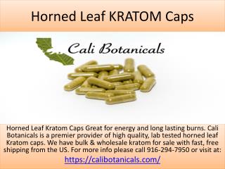 Horned Leaf KRATOM Caps