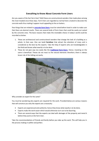 Everything to Know About Concrete Form Liners