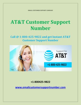 Call @ 1-800-425-9822 and get Instant AT&T Customer Support Number