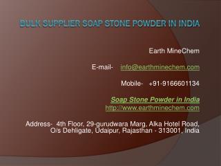 Bulk Supplier Soap Stone Powder in India