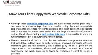 Make Your Client Happy with Wholesale Corporate Gifts
