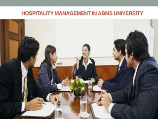 Hospitality Management in ABMS UNIVERSITY