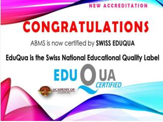 Swiss national educational quality at ABMS SWITZERLAND UNIVERSITY