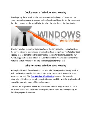 Windows Web Hosting