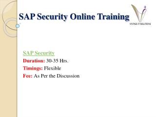 SAP Security Course Content PPT