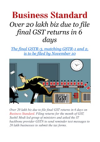 Over 20 lakh biz due to file final GST returns in 6 days