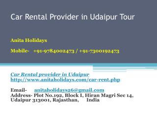 Car rental provider in udaipur tour