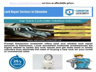 Rekey Locksmith Services In Edmonton