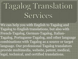 Tagalog Translation Services