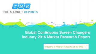 Global Continuous Screen Changers Market Forecasts (2017-2021) with Industry Chain Structure, Competitive Landscape, New