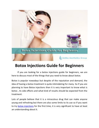 Botox Injections Guide for Beginners