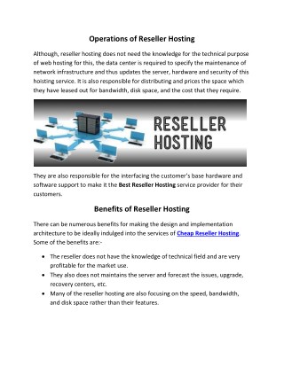 Cheap Reseller hosting