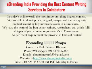 4.eBranding India Providing the Best Content Writing Services in Coimbatore