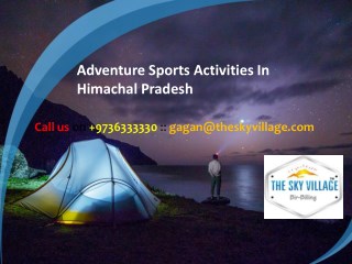 Adventure Sports Activities In Himachal Pradesh