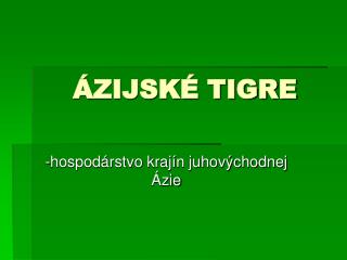ÁZIJSKÉ TIGRE