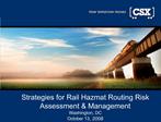 Strategies for Rail Hazmat Routing Risk Assessment Management Washington, DC October 13, 2008