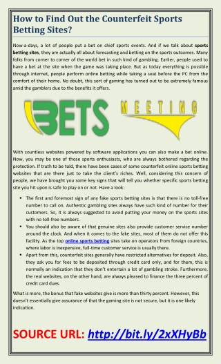 How to Find Out the Counterfeit Sports Betting Sites?