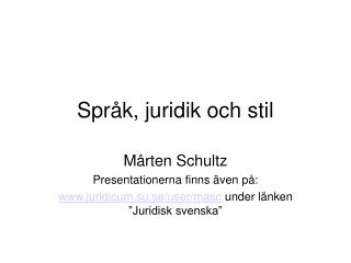 Språk, juridik och stil