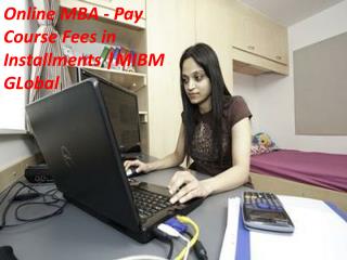 Online MBA - Pay Course Fees in Installments