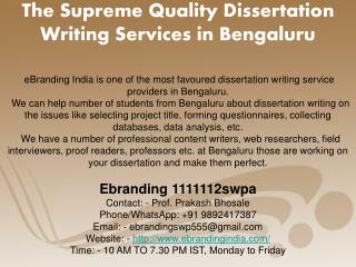 2.The Supreme Quality Dissertation Writing Services in Bengaluru