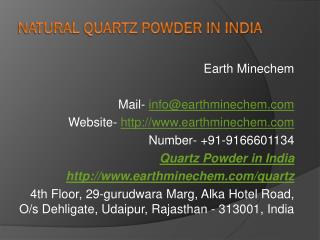 Natural Quartz Powder in India