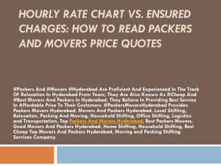 Hourly Rate Chart Vs. Ensured Charges: How To Read Packers And Movers Price Quotes