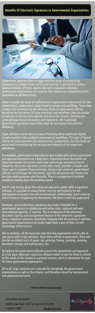 Reasons Why Government Organization Switch to Electronic Signatures