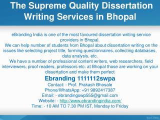 3.eBranding India is Well Known Dissertation Editing Business in Bhopal