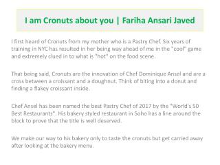 I am Cronuts about you | Fariha Ansari Javed