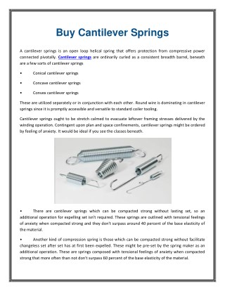 Buy Cantilever Springs