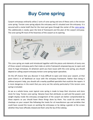 Buy Cone spring