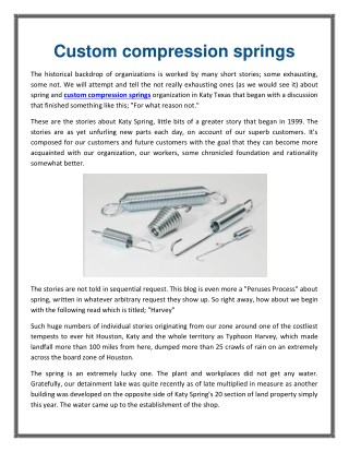 Custom compression springs