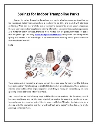 Springs for Indoor Trampoline Parks