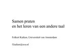 Samen praten en het leren van een andere taal