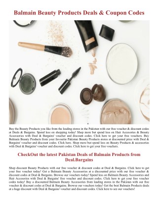 Balmain Beauty Products - Deal.Bargains