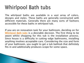 Whirlpool Bath tubs