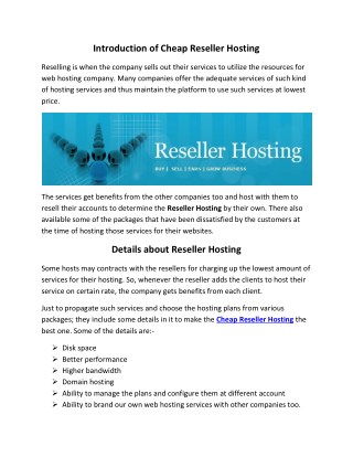 Cheap Reseller Hosting