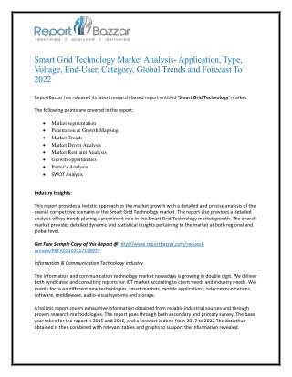 Smart grid technology Market Analysis- opportunities sales, revenue, Gross Margin, Outlook and Forecast To 2017