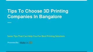 Tips To Choose 3D Printing Companies In Bangalore For Best Printing Solutions