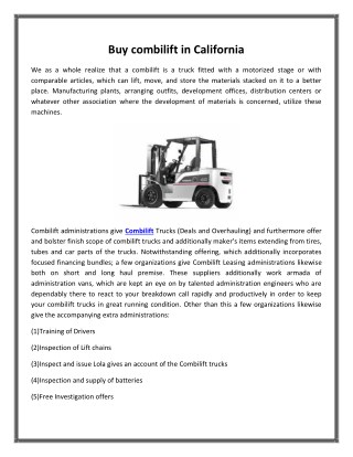 Buy combilift in California