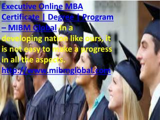 Executive online mba Certificate degree –Program