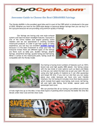 Awesome Guide to Choose the Best Cbr600rr Fairings