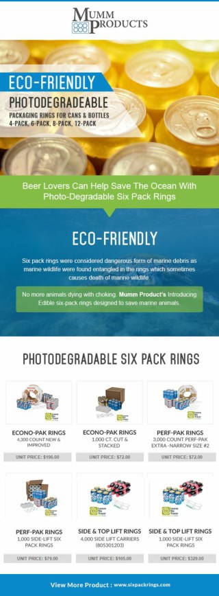 Eco Friendly Photodegradble Six Pack Rings