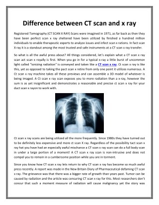 Difference between CT scan and x ray