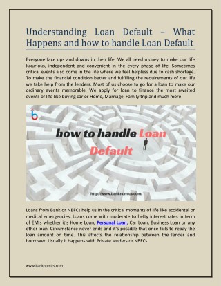 Understanding Loan Default – What Happens and how to handle Loan Default