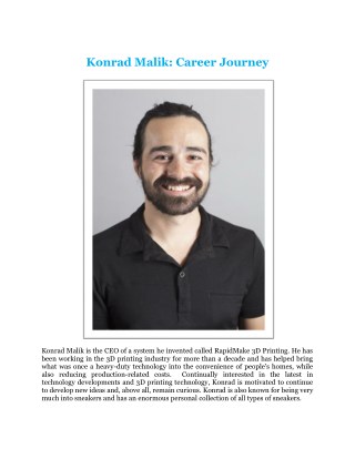 Konrad Malik - Career Journey
